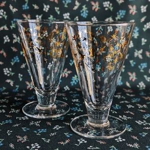 Set of 2 Vintage Kahlua Barware Mudslide Glasses Bareware Atomic Retro
